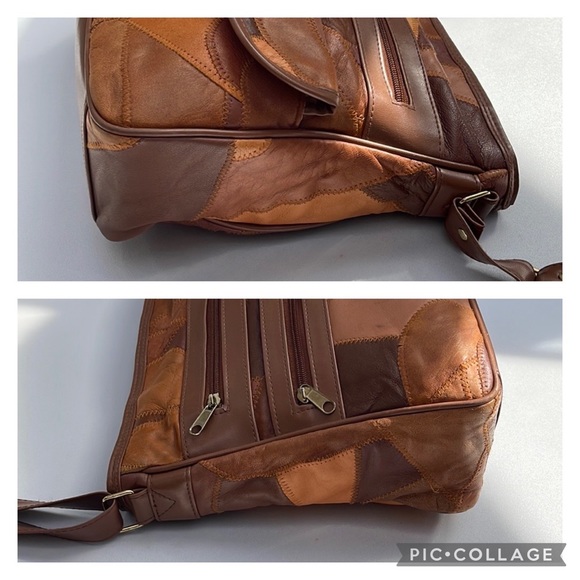 Zeca Leather Patchwork Crossbody Shoulder Bag - Picture 5 of 11